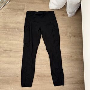 Lululemon Fast & Free 7/8 Black Tight II leggings made with Nulux fabric